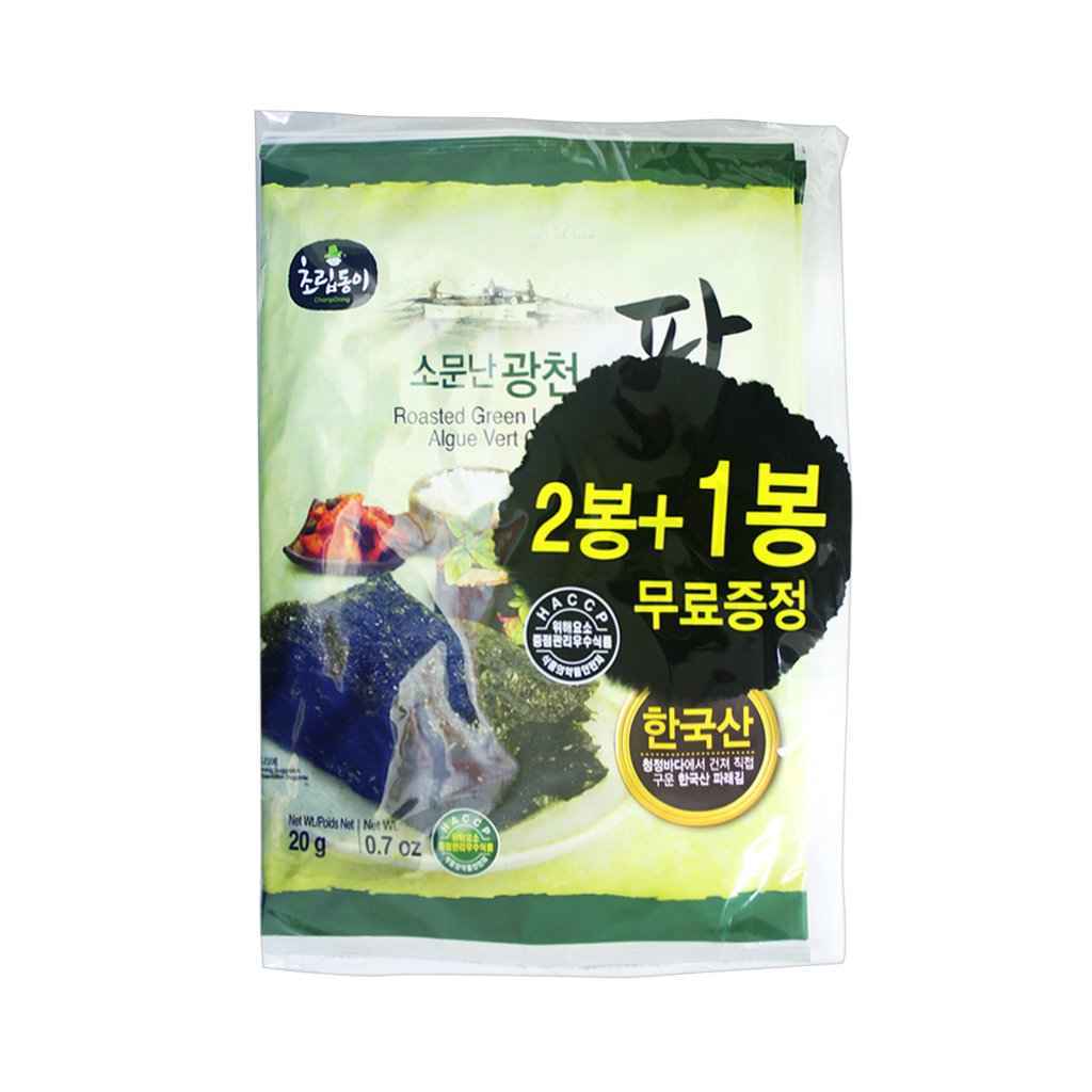 Choripdong Green Laver Seaweed(2+1) 3EA 020g